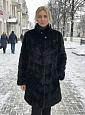 Черная норковая шуба поперечка воротник стойка фото №1