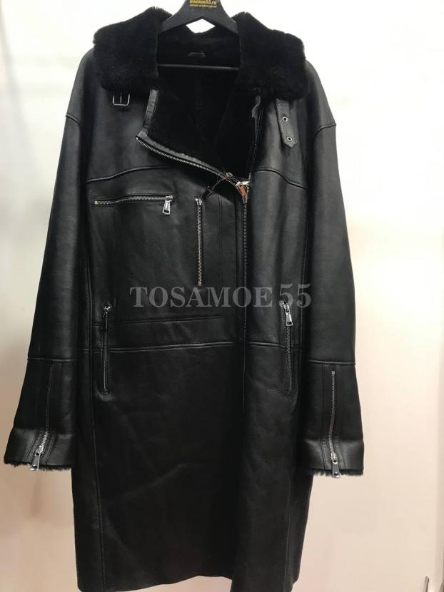 Дубленка из овчины черная удлиненная фото №1