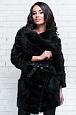 Пальто из норки черного цвета с отложным воротником фото №5